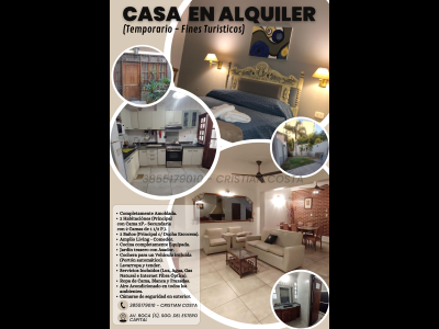 Casas Alquiler Santiago Del Estero HERMOSA CASA EN PLENO CENTRO CON COCHERA (TEMPORARIO - FINES TURISTICOS)